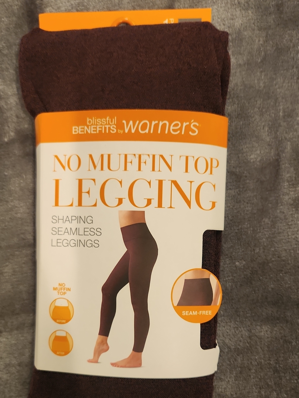 Warner's No Muffin Top Shaping Seamless Leggings - Deep Burgundy